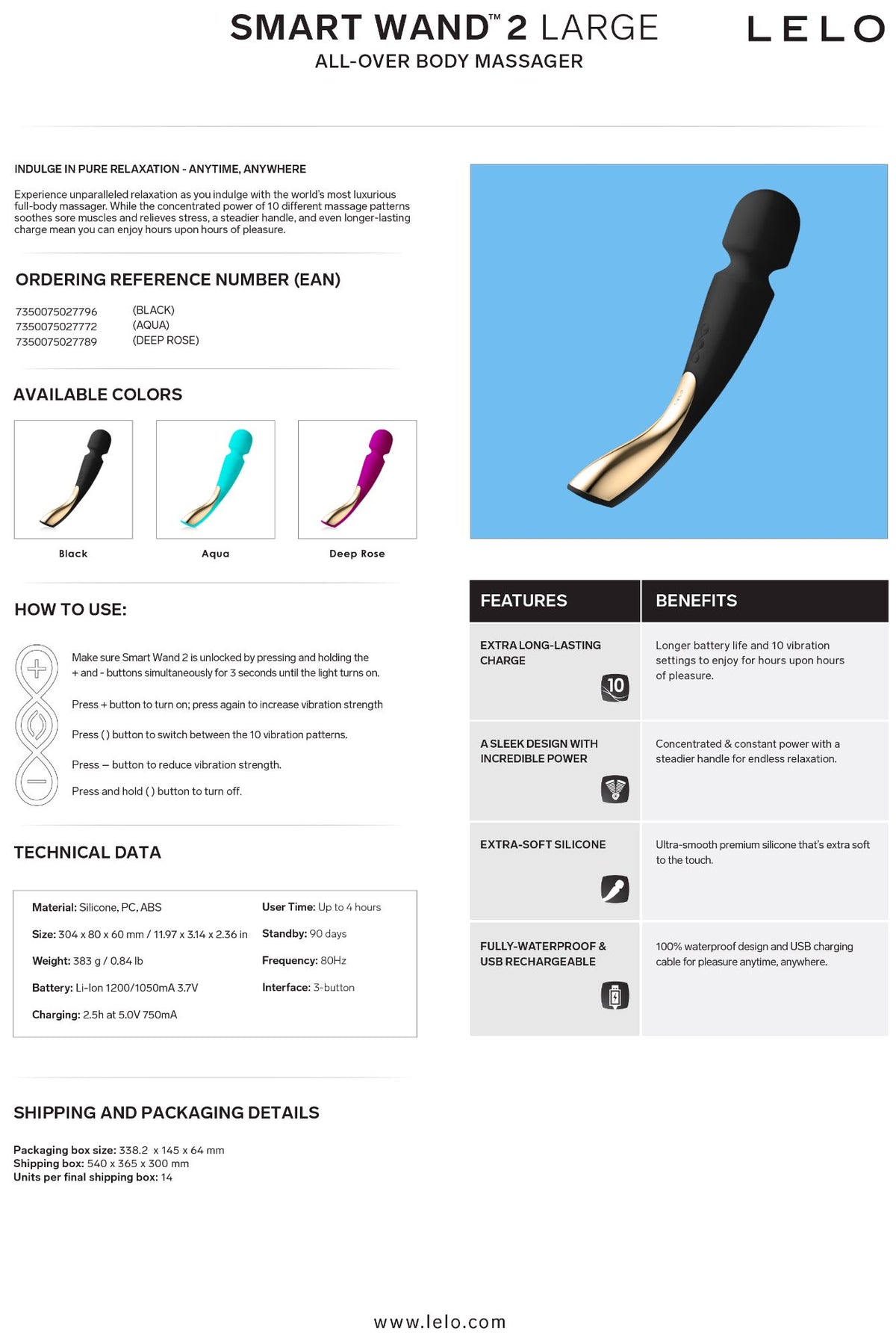 Smart Wand 2 Large Black